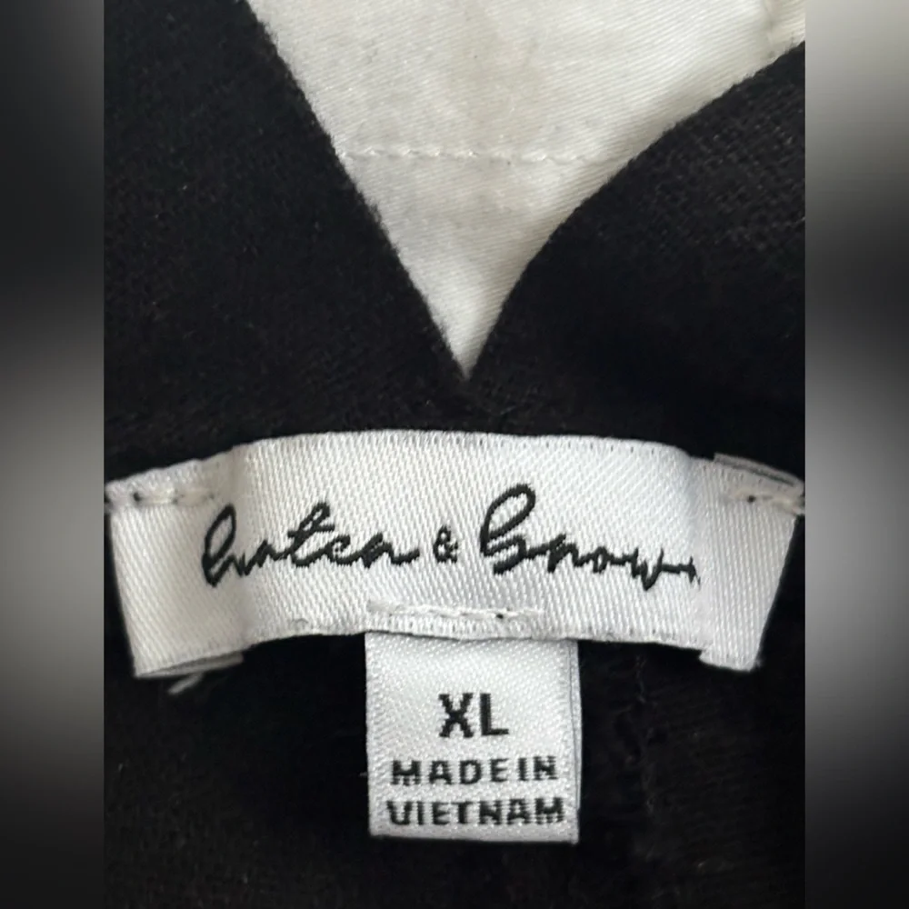 Women’s Black Linen Coveralls – Size XL, Front Pockets & Side Buttons - Picture 2 of 4